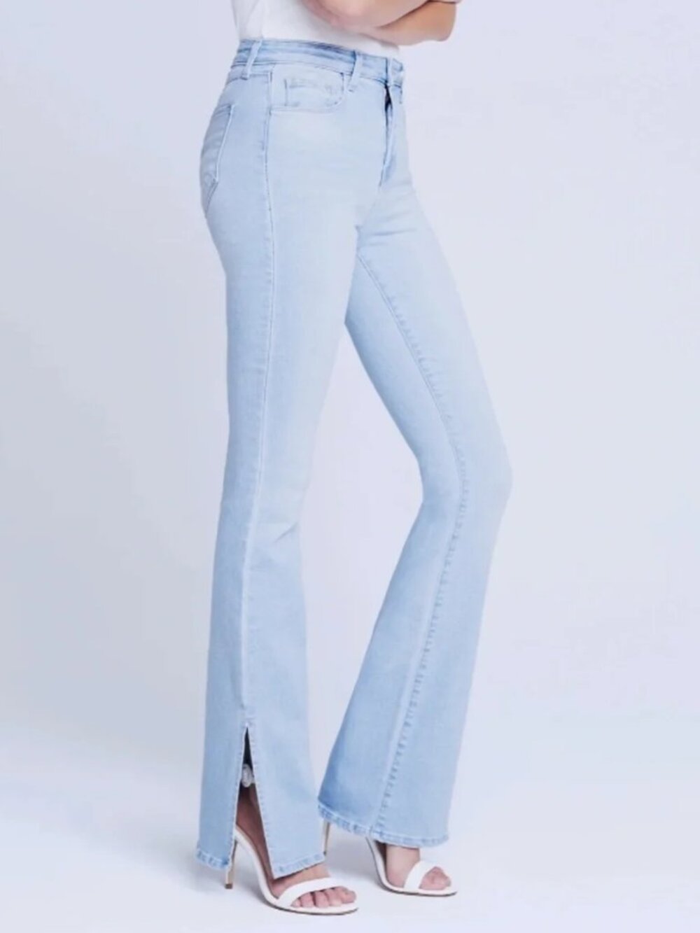 L'AGENCE ABILENE HIGH RISE BABY BOOT JEANS SPLIT HEM STRETCH DENIM ASTER WASH 26